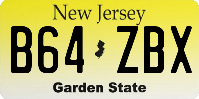 NJ license plate B64ZBX
