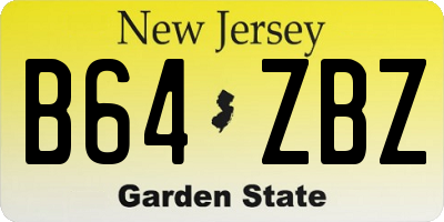 NJ license plate B64ZBZ