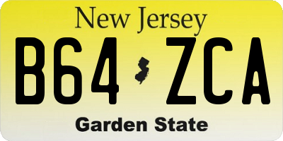 NJ license plate B64ZCA