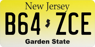 NJ license plate B64ZCE