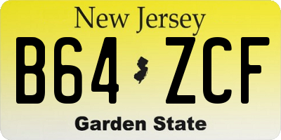 NJ license plate B64ZCF