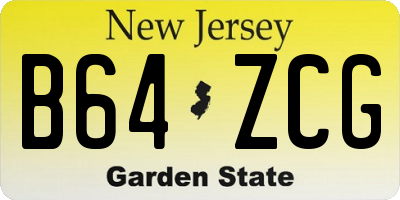 NJ license plate B64ZCG