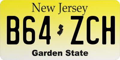 NJ license plate B64ZCH