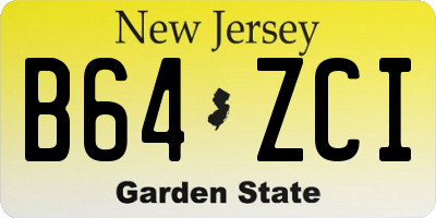 NJ license plate B64ZCI