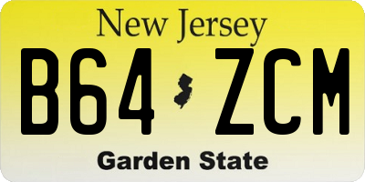 NJ license plate B64ZCM