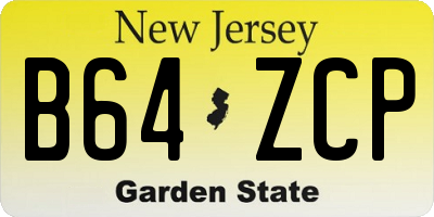 NJ license plate B64ZCP