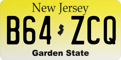 NJ license plate B64ZCQ
