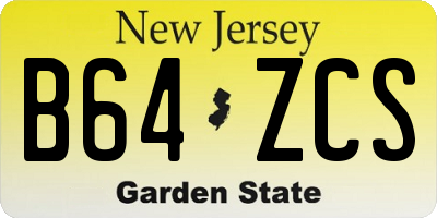 NJ license plate B64ZCS
