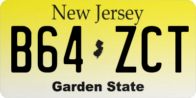NJ license plate B64ZCT