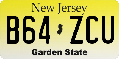 NJ license plate B64ZCU