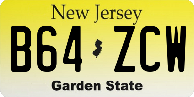 NJ license plate B64ZCW