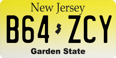 NJ license plate B64ZCY