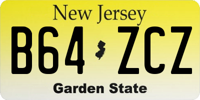 NJ license plate B64ZCZ