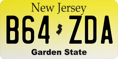 NJ license plate B64ZDA
