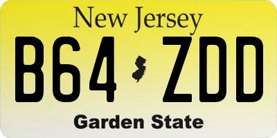 NJ license plate B64ZDD