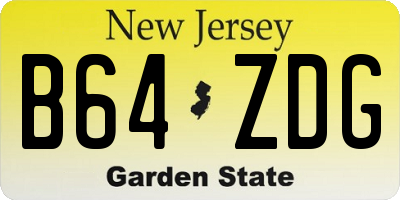 NJ license plate B64ZDG