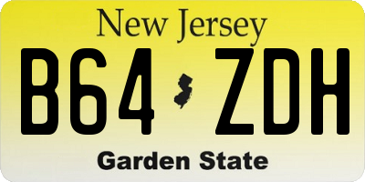 NJ license plate B64ZDH