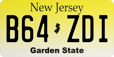NJ license plate B64ZDI
