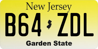 NJ license plate B64ZDL