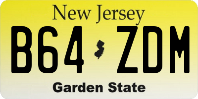 NJ license plate B64ZDM