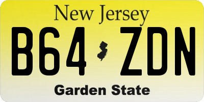 NJ license plate B64ZDN