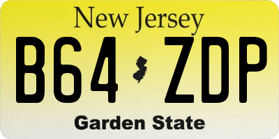 NJ license plate B64ZDP