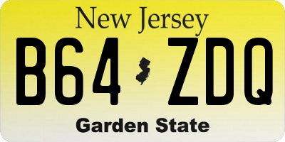 NJ license plate B64ZDQ