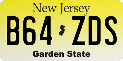 NJ license plate B64ZDS