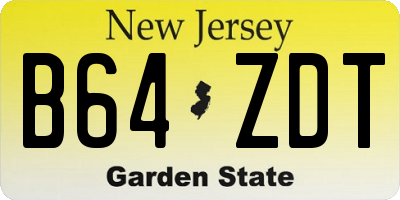 NJ license plate B64ZDT