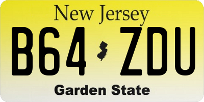 NJ license plate B64ZDU