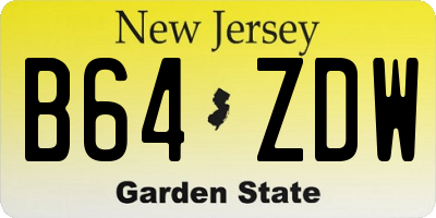 NJ license plate B64ZDW