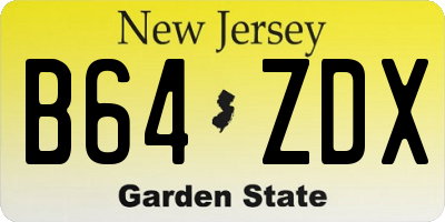 NJ license plate B64ZDX