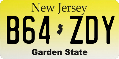 NJ license plate B64ZDY