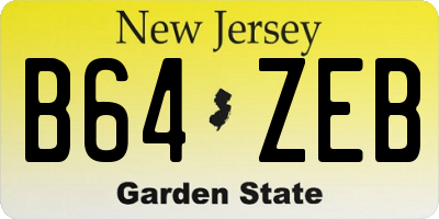 NJ license plate B64ZEB