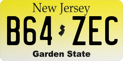 NJ license plate B64ZEC