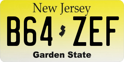 NJ license plate B64ZEF