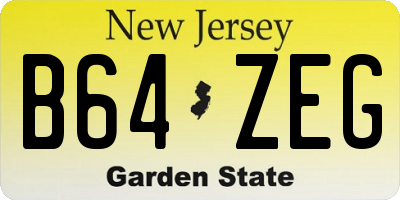 NJ license plate B64ZEG