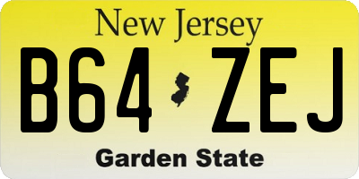 NJ license plate B64ZEJ