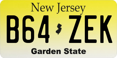 NJ license plate B64ZEK