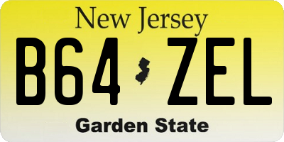 NJ license plate B64ZEL