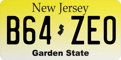 NJ license plate B64ZEO