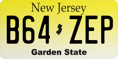 NJ license plate B64ZEP