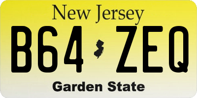 NJ license plate B64ZEQ