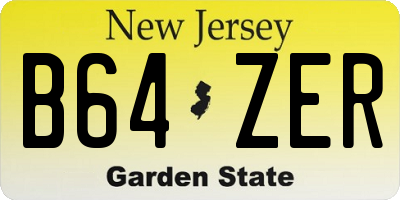 NJ license plate B64ZER
