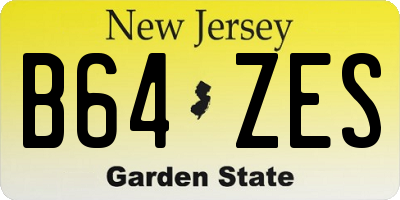 NJ license plate B64ZES