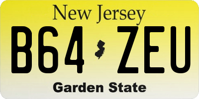 NJ license plate B64ZEU