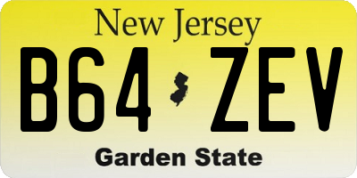 NJ license plate B64ZEV