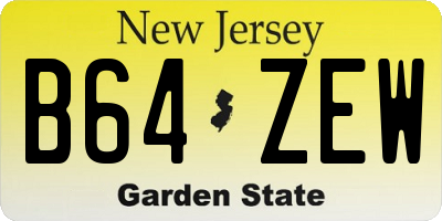 NJ license plate B64ZEW