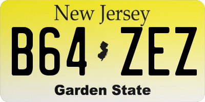 NJ license plate B64ZEZ