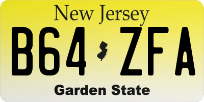NJ license plate B64ZFA